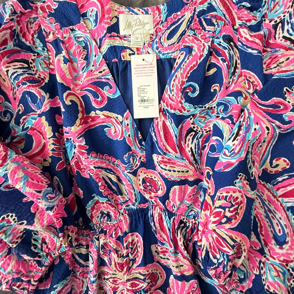 Lilly Pulitzer Blue and Pink Paisley Dress